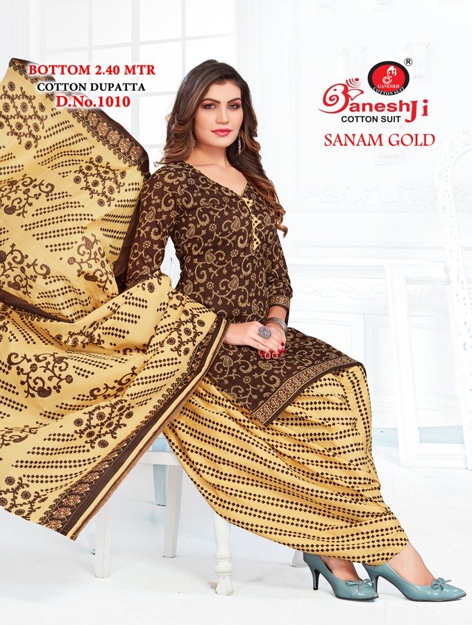 Ganeshji Cotton Suits Sanam Gold 1001-1010 Series 10