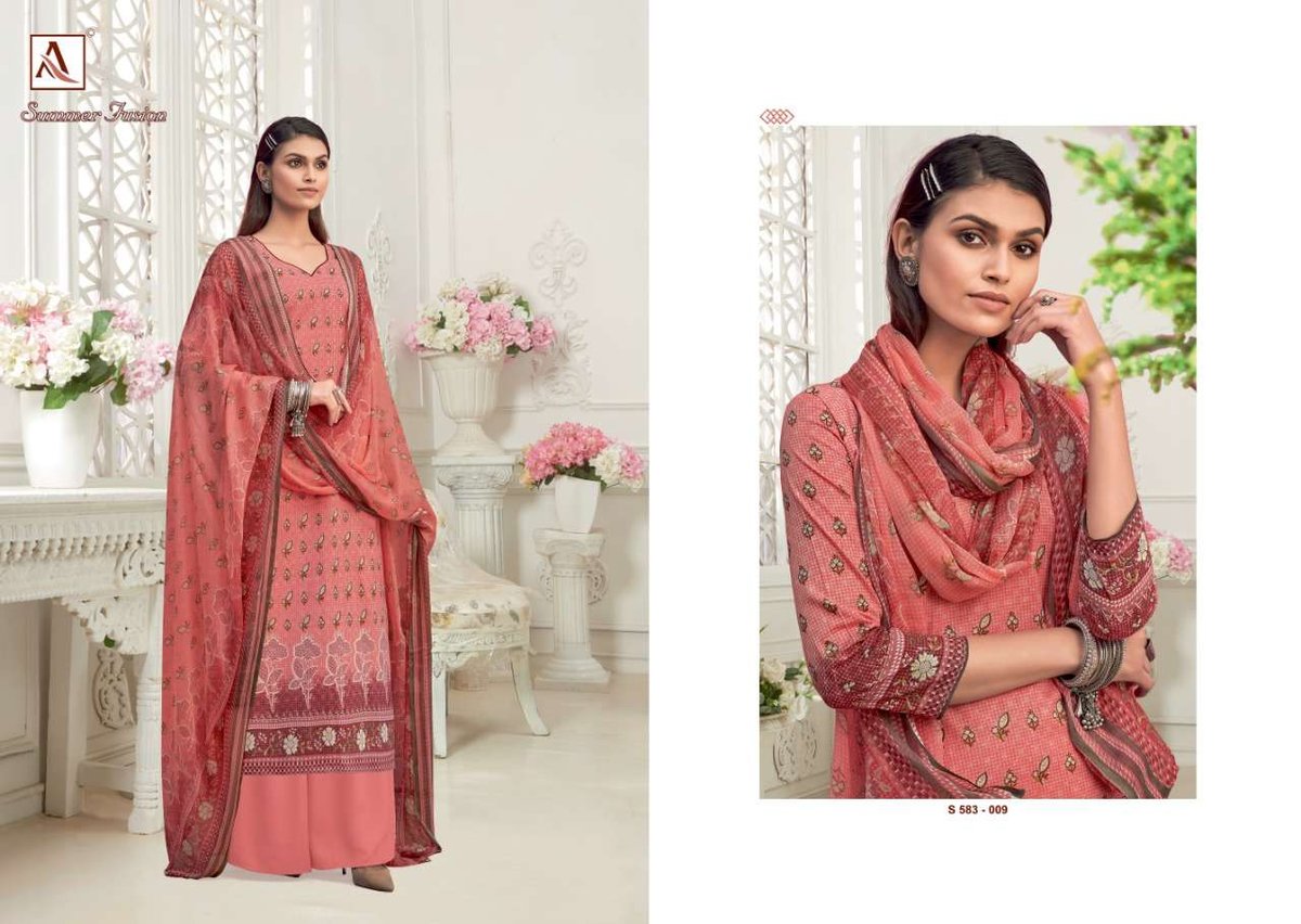Alok Suits Summer Fusion 583-001 To 583-010 Series 9