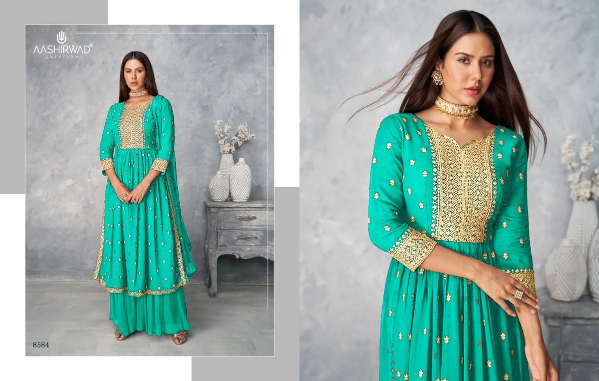 Aashirwad Creation Satrangi Premium Quality 8584 Colors 5