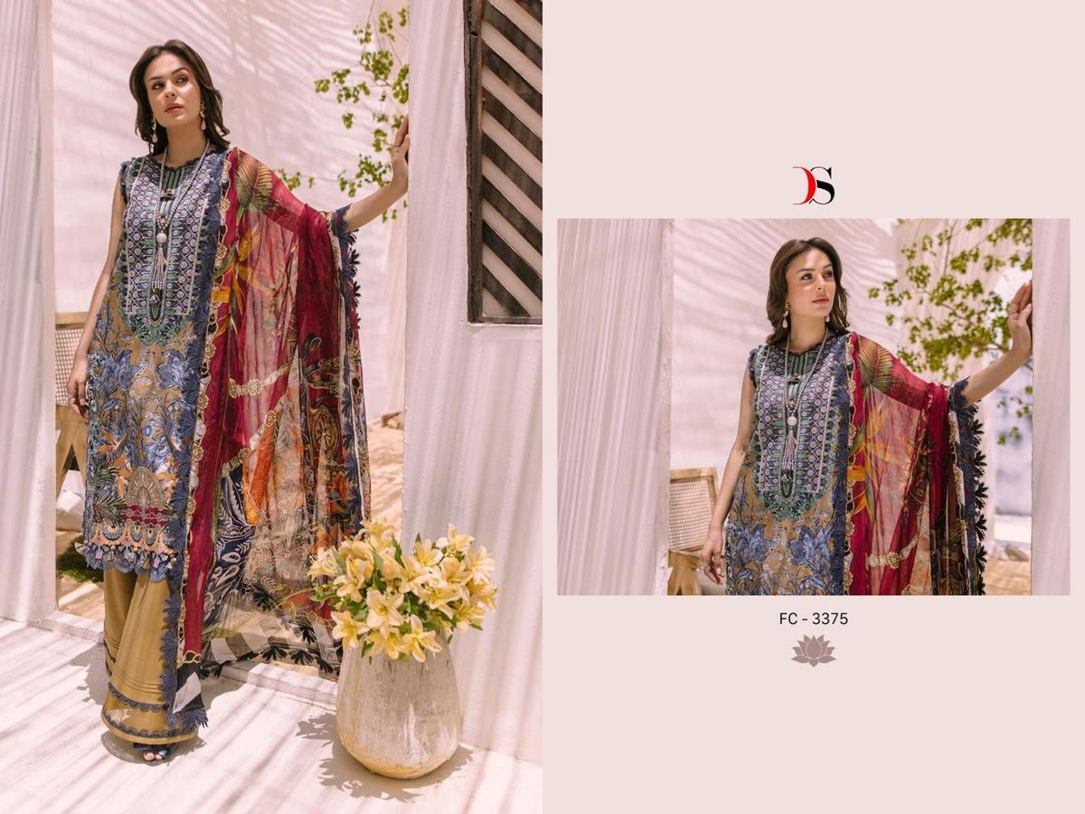 Deepsy Suit Firdous Classic Lawn Vol-23 3371-3376 Series 5
