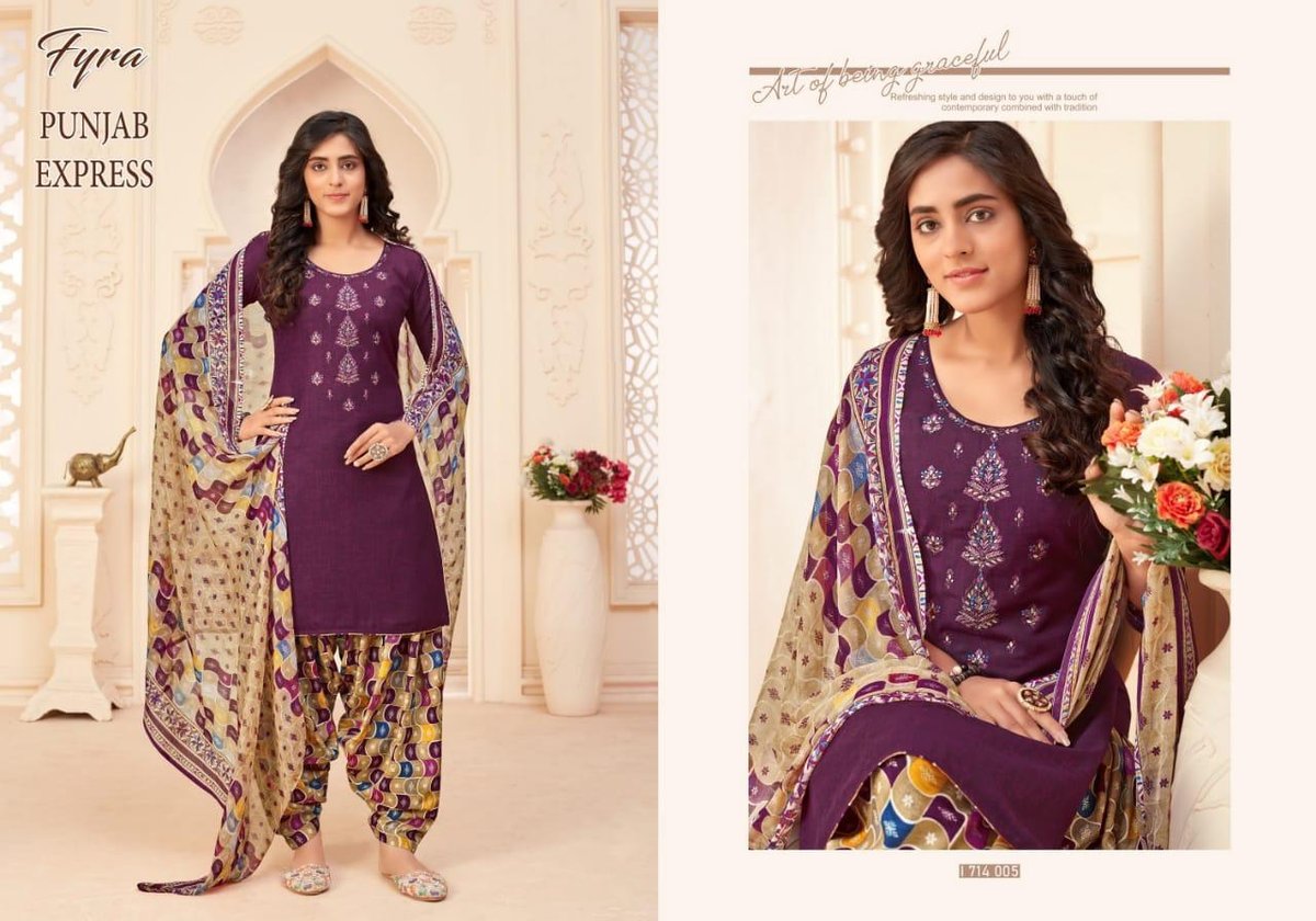 Alok Suits Punjab Express 1714-001 to 1714-010 Series 5