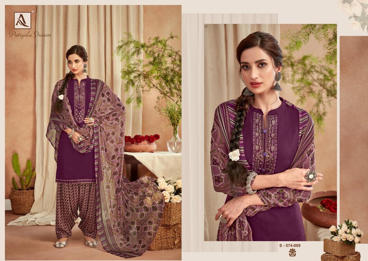 Alok Suits Patiyala Fusion 574-001 to 574-010 Series 9