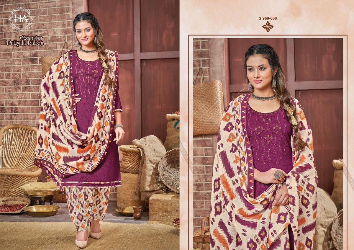Harshit Fashion Patiyala Babes 968-001 to 968-010 Series 8