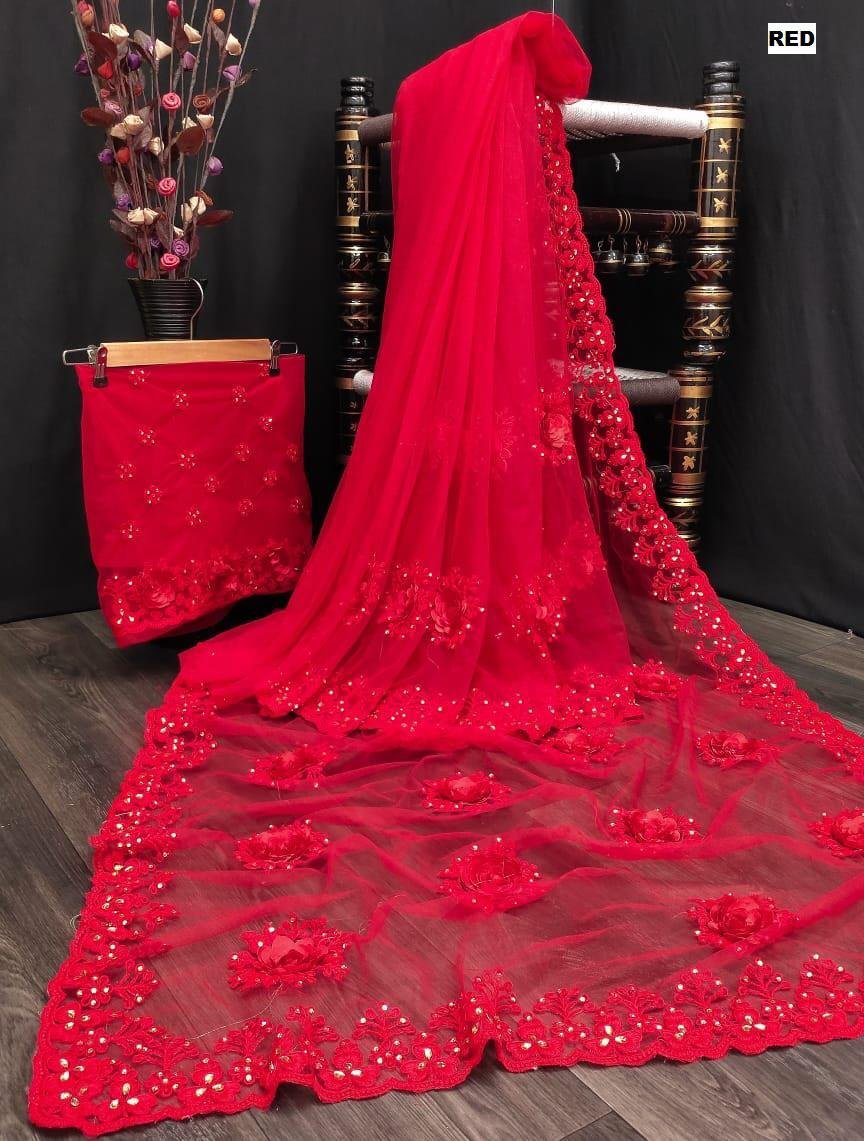 DF 3157 Designer Net Sarees 5