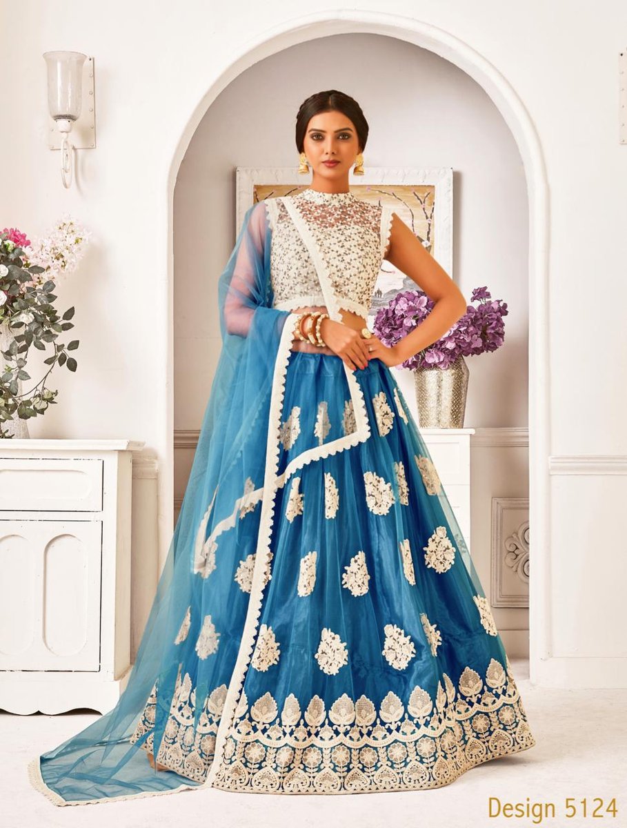 Bollywood Designer Mono Net Lehenga 5124 Colors 1