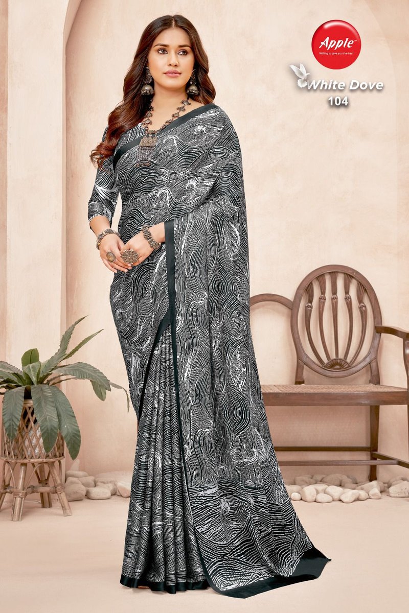Apple Saree White Dove 101-108 Series 4