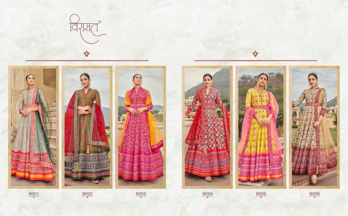Virasat Gowns Patola 9001-9006 Series 7