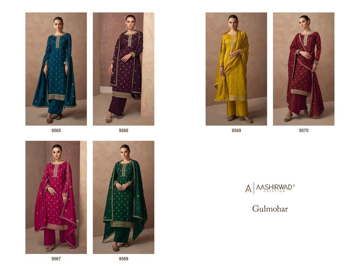 Aashirwad Creation Gulmohar 9565-9570 Series 7