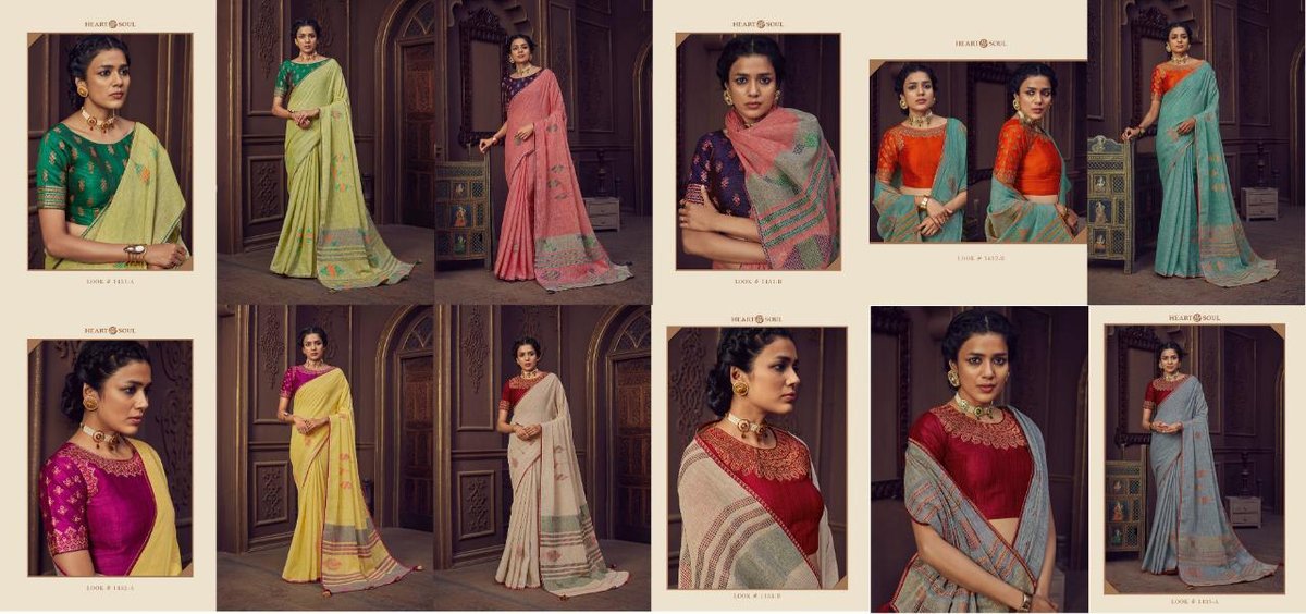 Heart & Soul linen Saree 1431 A B to 1433 A B Series 7