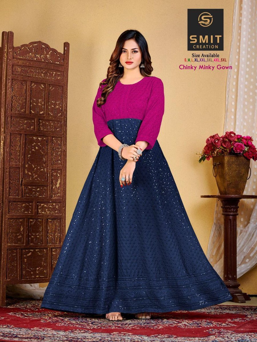 Poonam Designer Chinky Minky Gown 1001-1008 Series 4