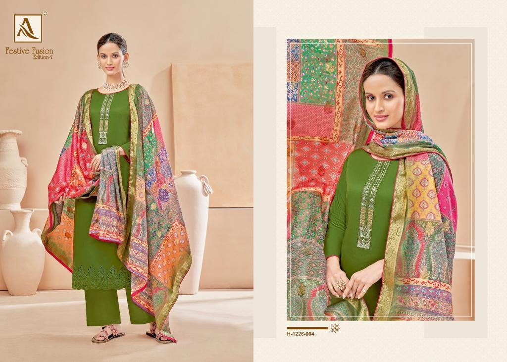 Alok Suit Festive Fusion Edition Vol-7 1226-001 to 1226-004 Series 4