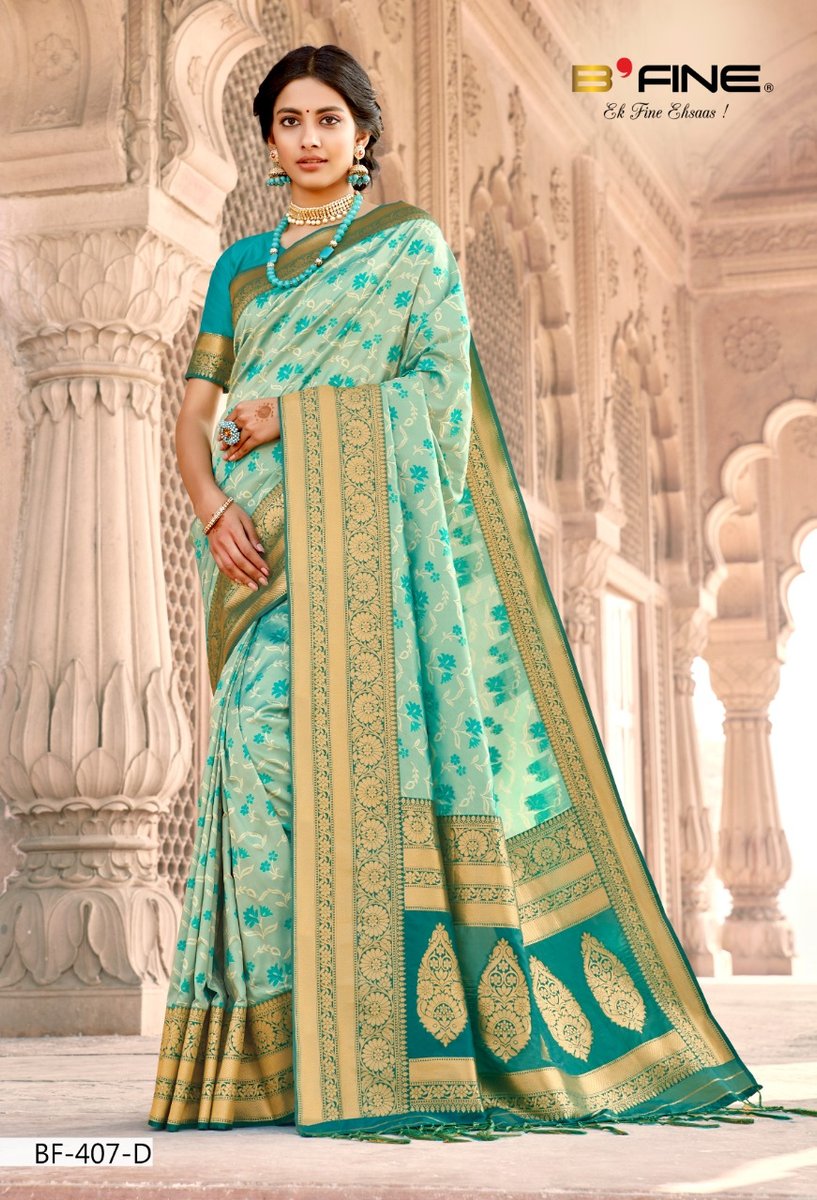B Fine Saree Handwoven BF-406 to BF-409 Series 9