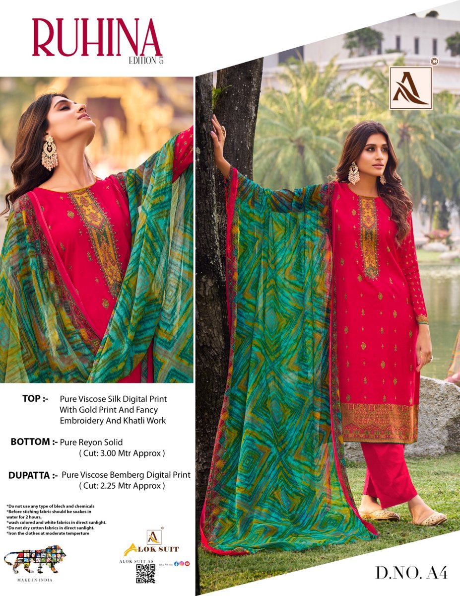 Alok Suit Ruhina Vol-5 A1 to A8 Series 4