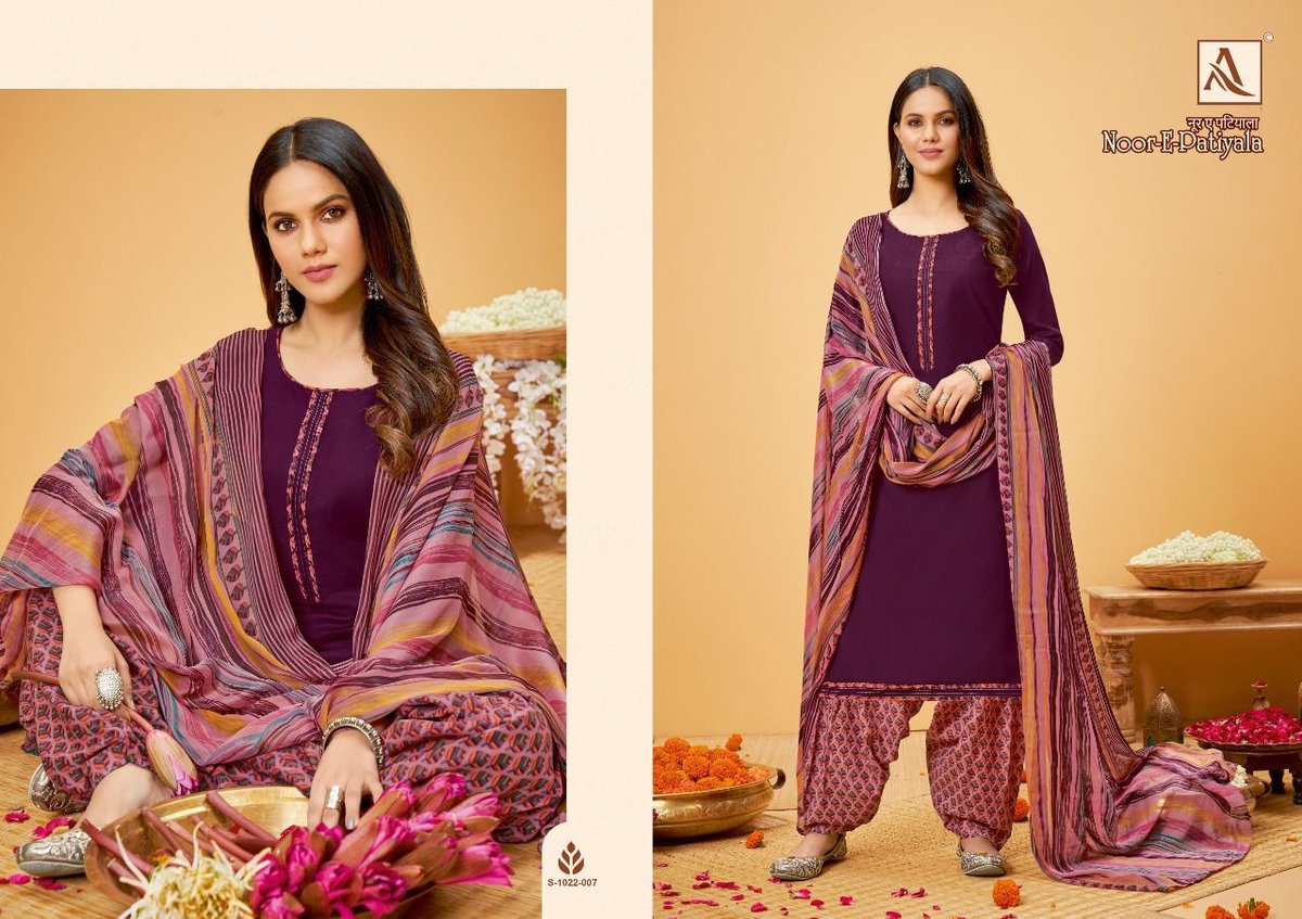 Alok Suit Noor-E-Patiyala 1022-001 to 1022-008 Series 7