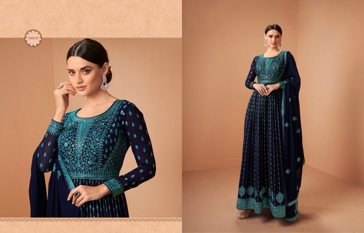 Sheroz Readymade Gown 3000 Colors 2