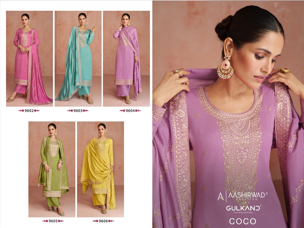 Aashirwad Creation Gulkand Coco 9602-9606 Series 6