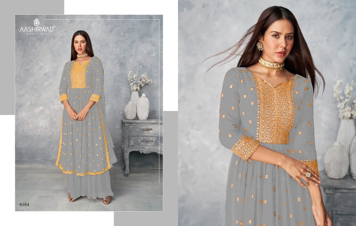 Aashirwad Creation Satrangi Premium Quality 8584 Colors 4