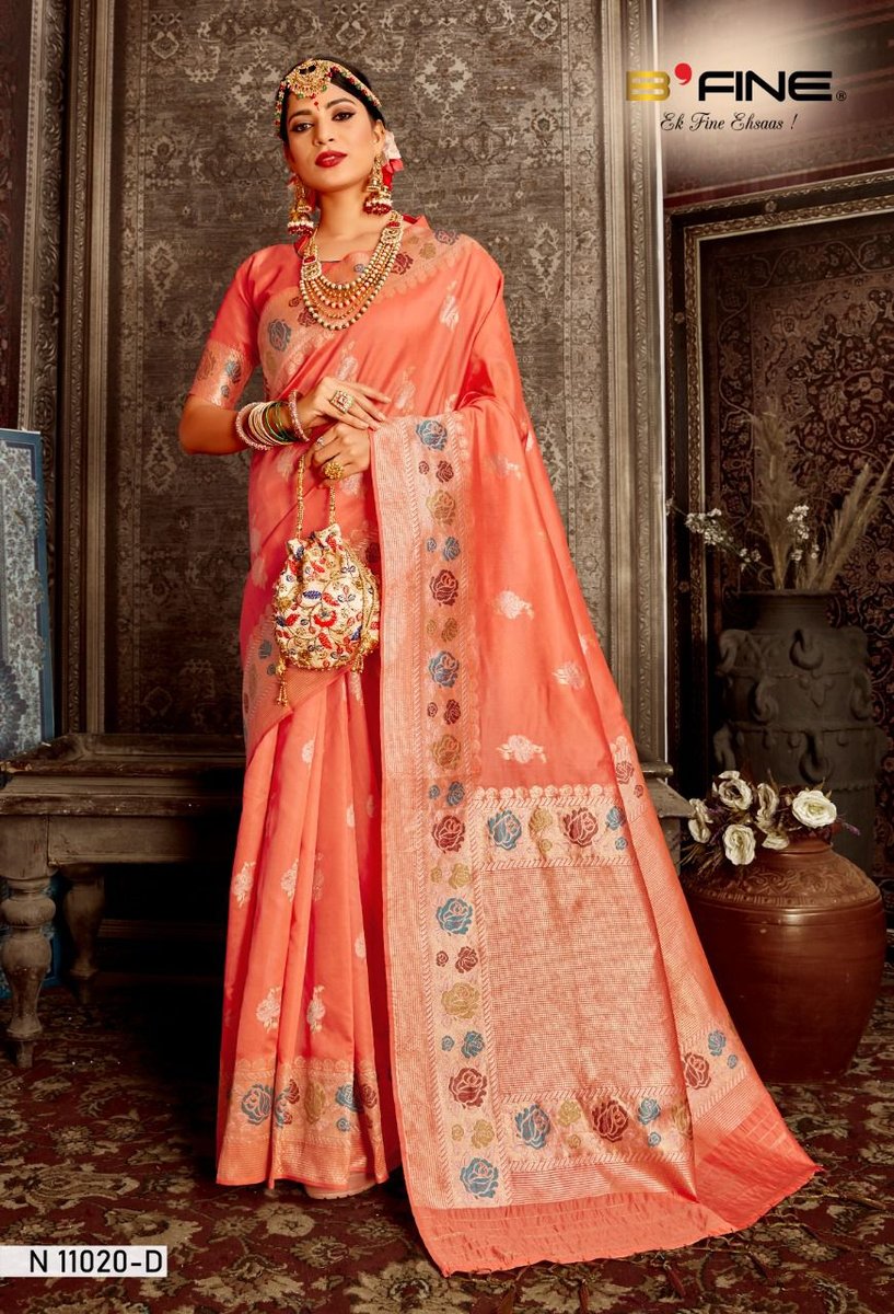 B Fine Saree Meenakari 11019-11024 Series 6