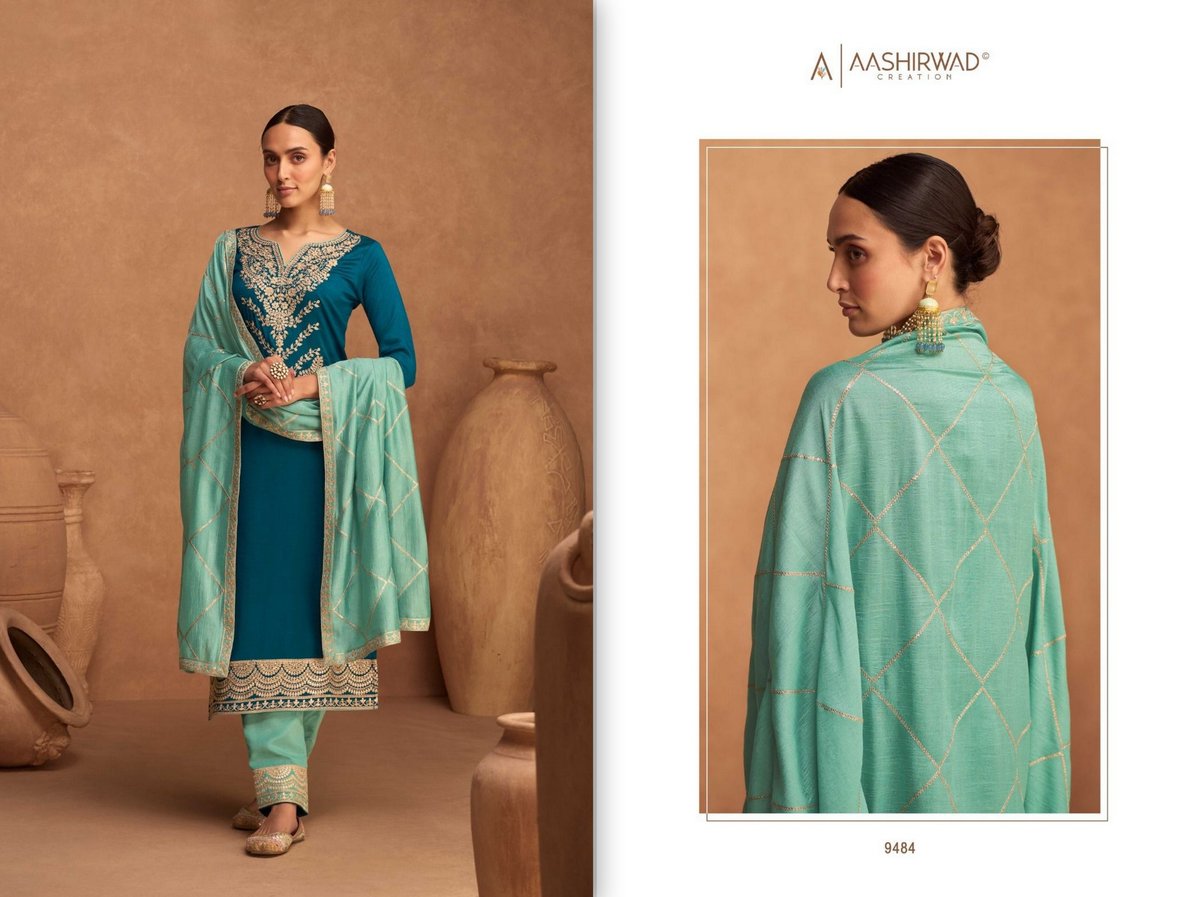 Aashirwad Creation Kesariya 9482-9484 Series 3