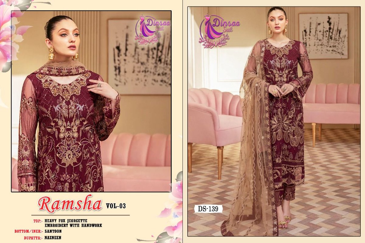 Dinsaa Suit Ramsha Vol-3 DS-139 to DS-141 Series 1