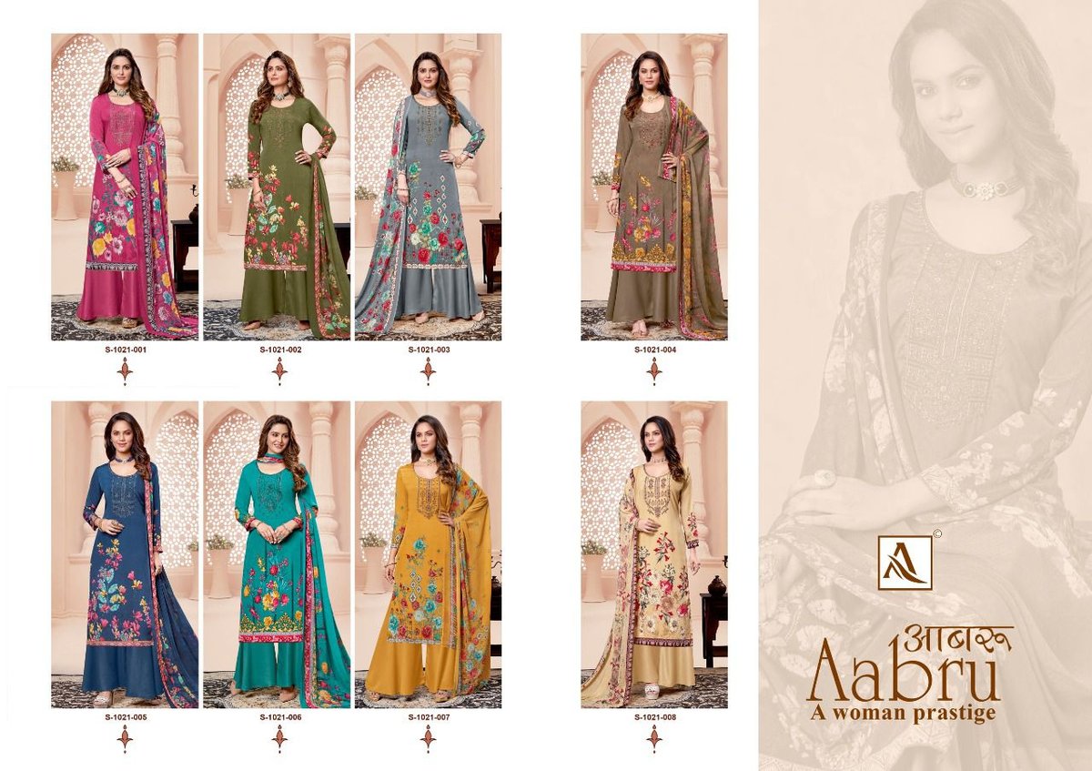 Alok Suits Aabru 1021-001 To 1021-008 Series 9