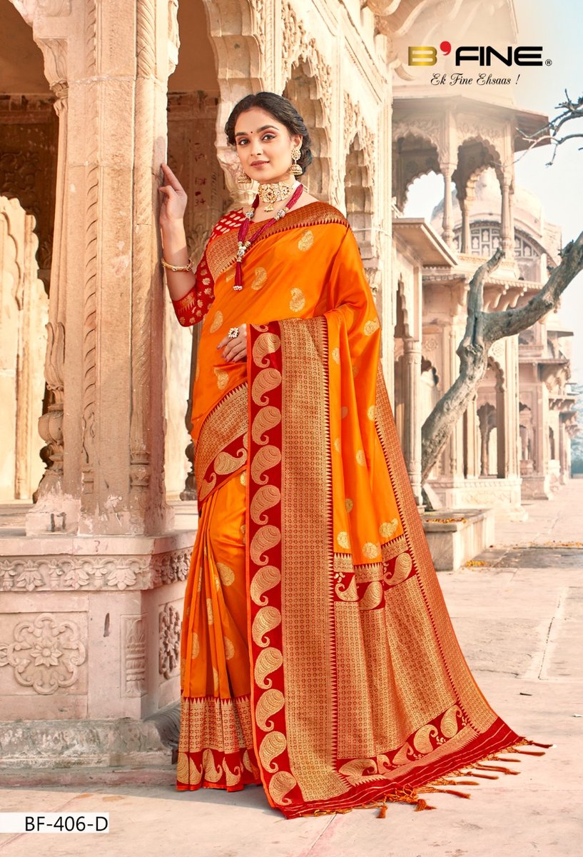 B Fine Saree Handwoven BF-406 to BF-409 Series 4
