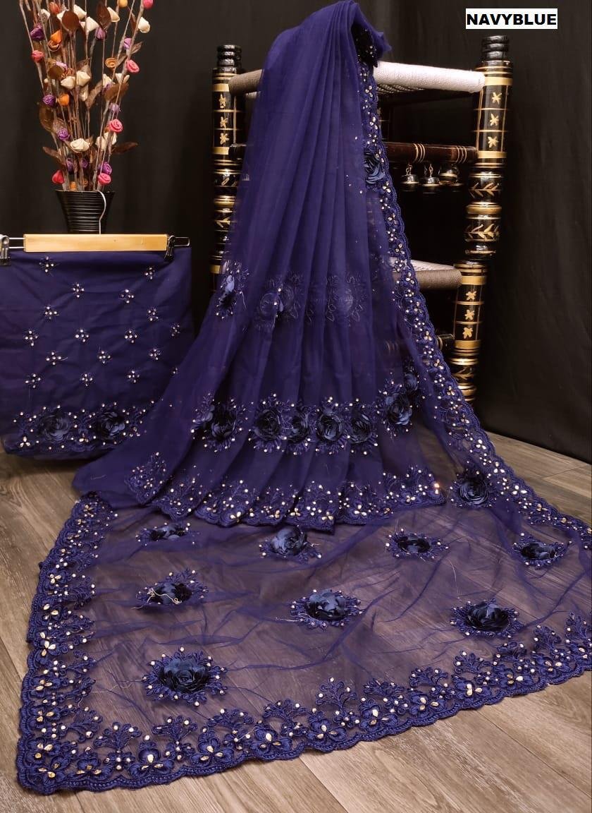 DF 3157 Designer Net Sarees 6