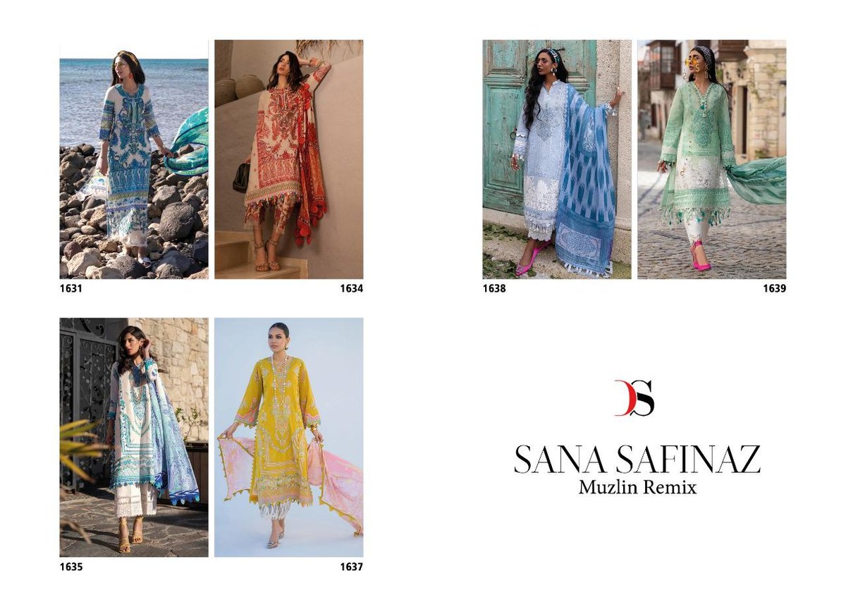 Deepsy Suits Sana Safinaz Muzlin Remix 1631-1639 Series 7