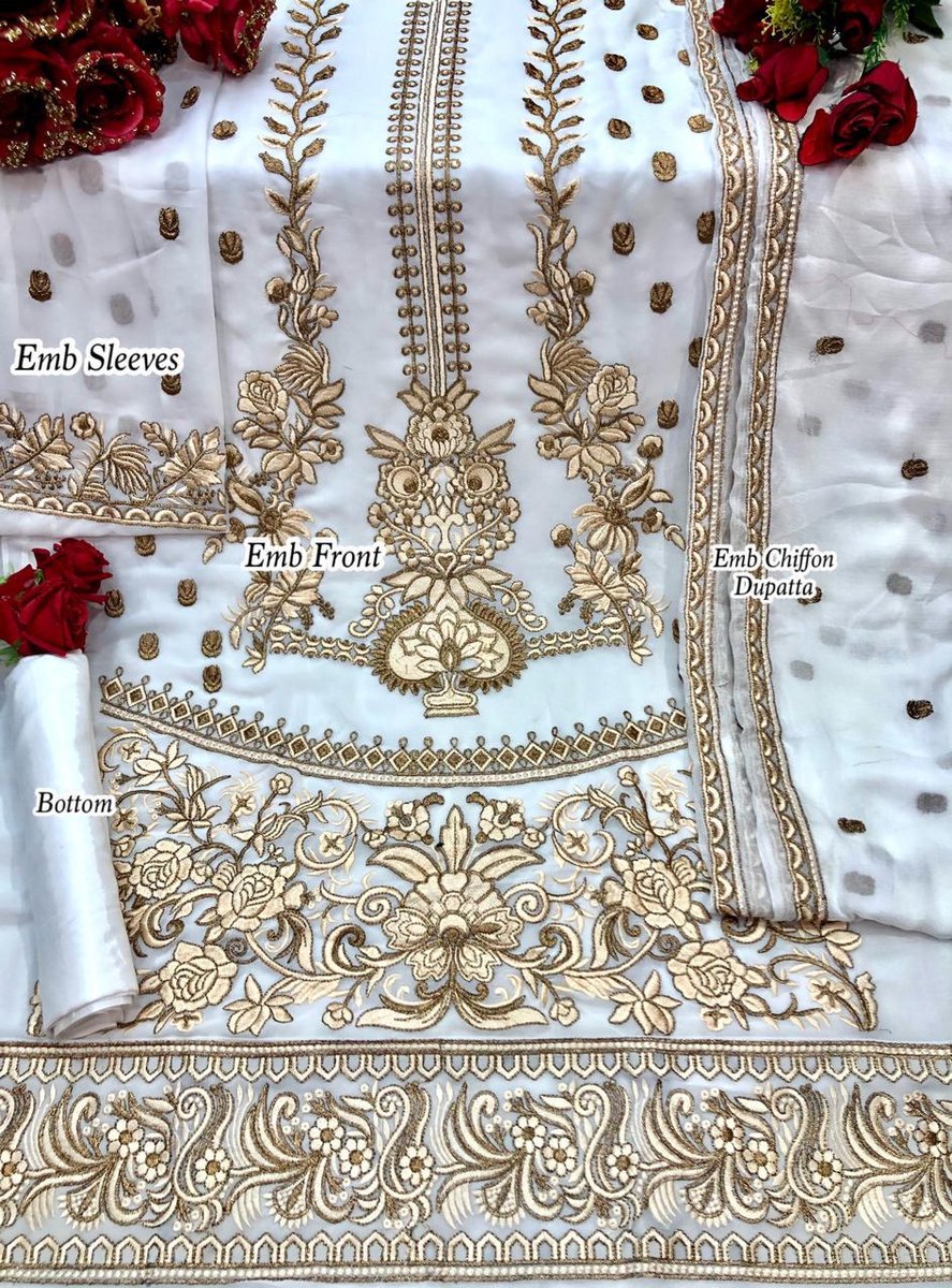 Hazra Designer HD-08 White Salwar Kameez 3