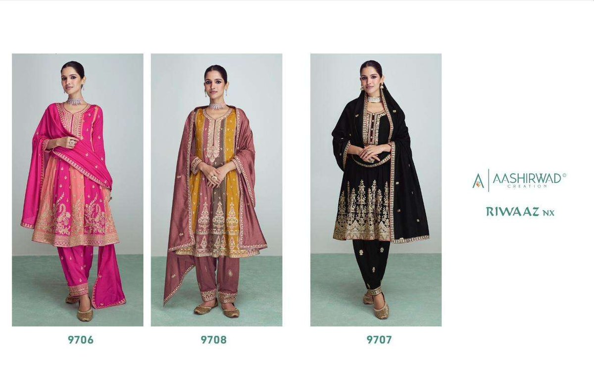 Aashirwad Creation Riwaaz Nx 9706-9708 Series 4