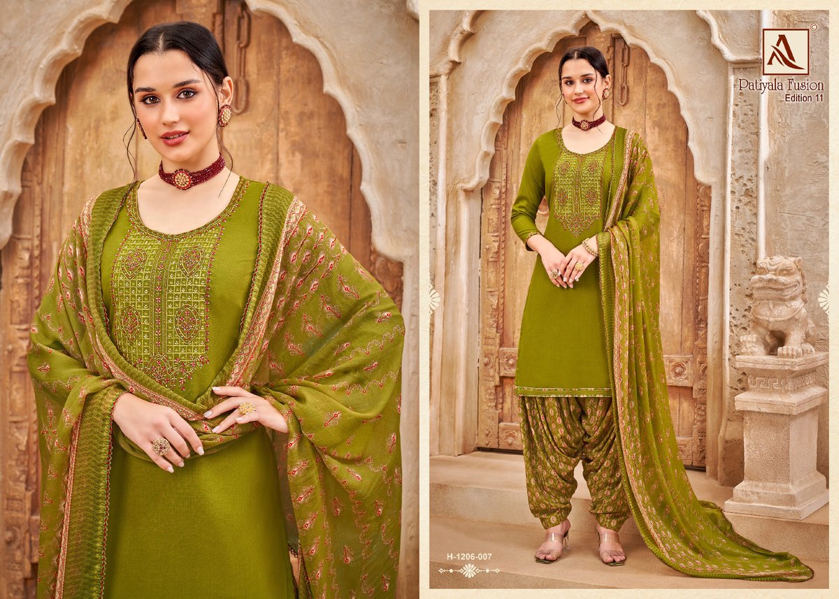 Alok Suit Patiyala Fusion Edition Vol-11 1206-001 to 1206-008 Series 7