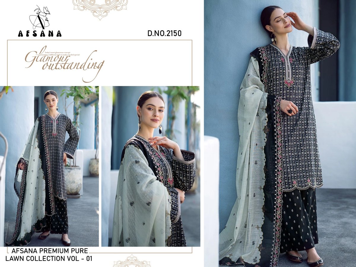 AFSANA PREMIUM PURE LAWN COLLECTION VOL-01 2150 TO 2151 1