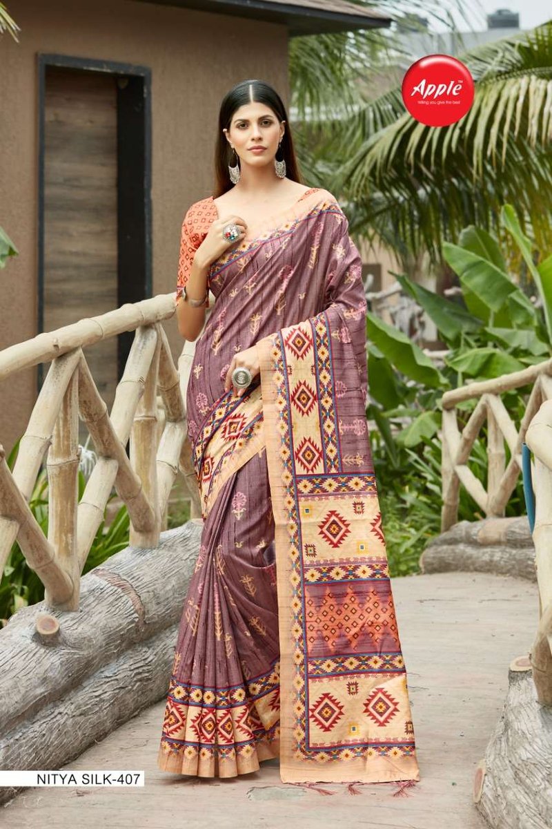 Apple Saree Nitya Silk Vol-4 401-408 Series 7