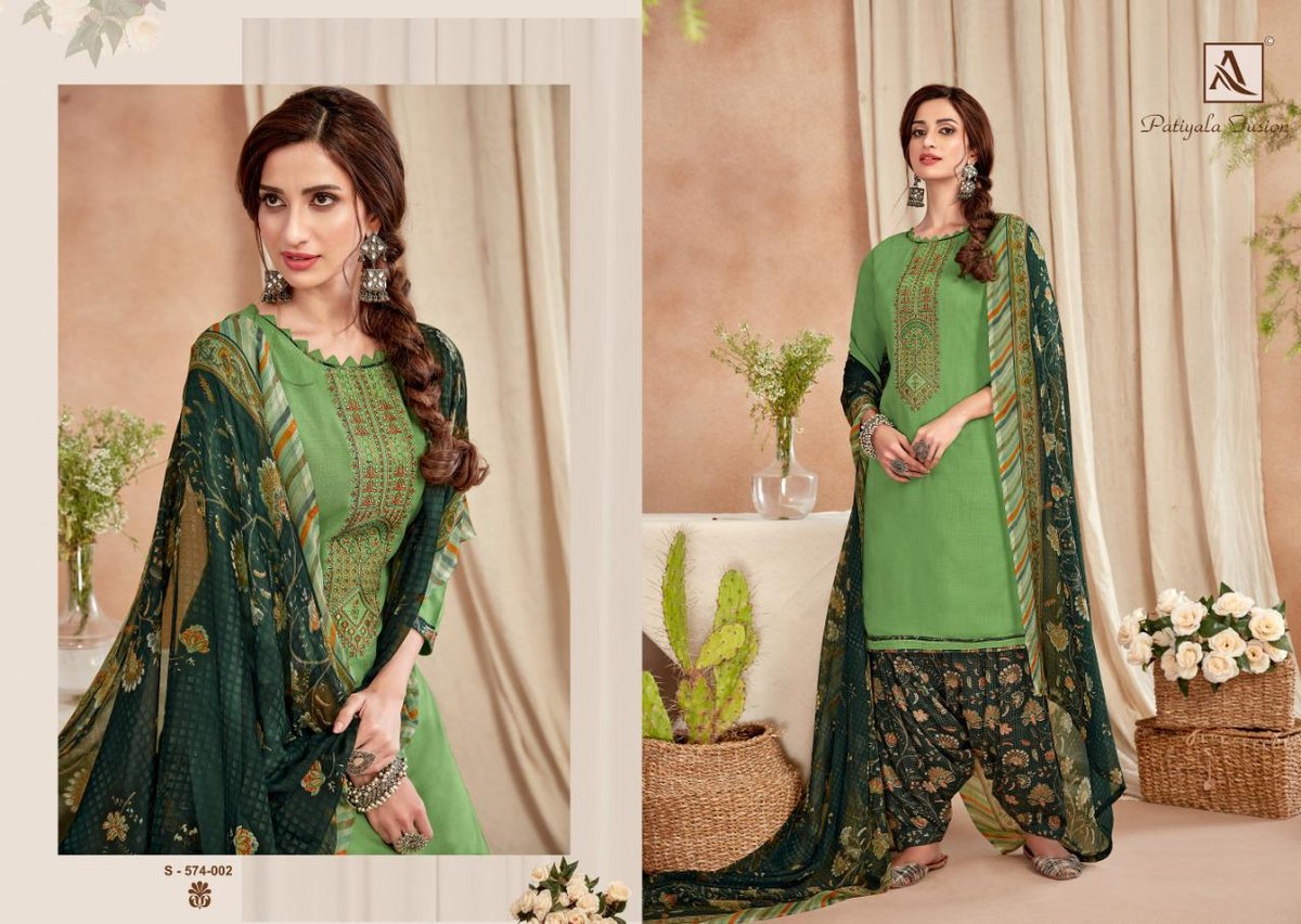 Alok Suits Patiyala Fusion 574-001 to 574-010 Series 2