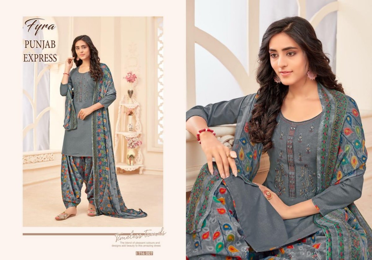 Alok Suits Punjab Express 1714-001 to 1714-010 Series 7