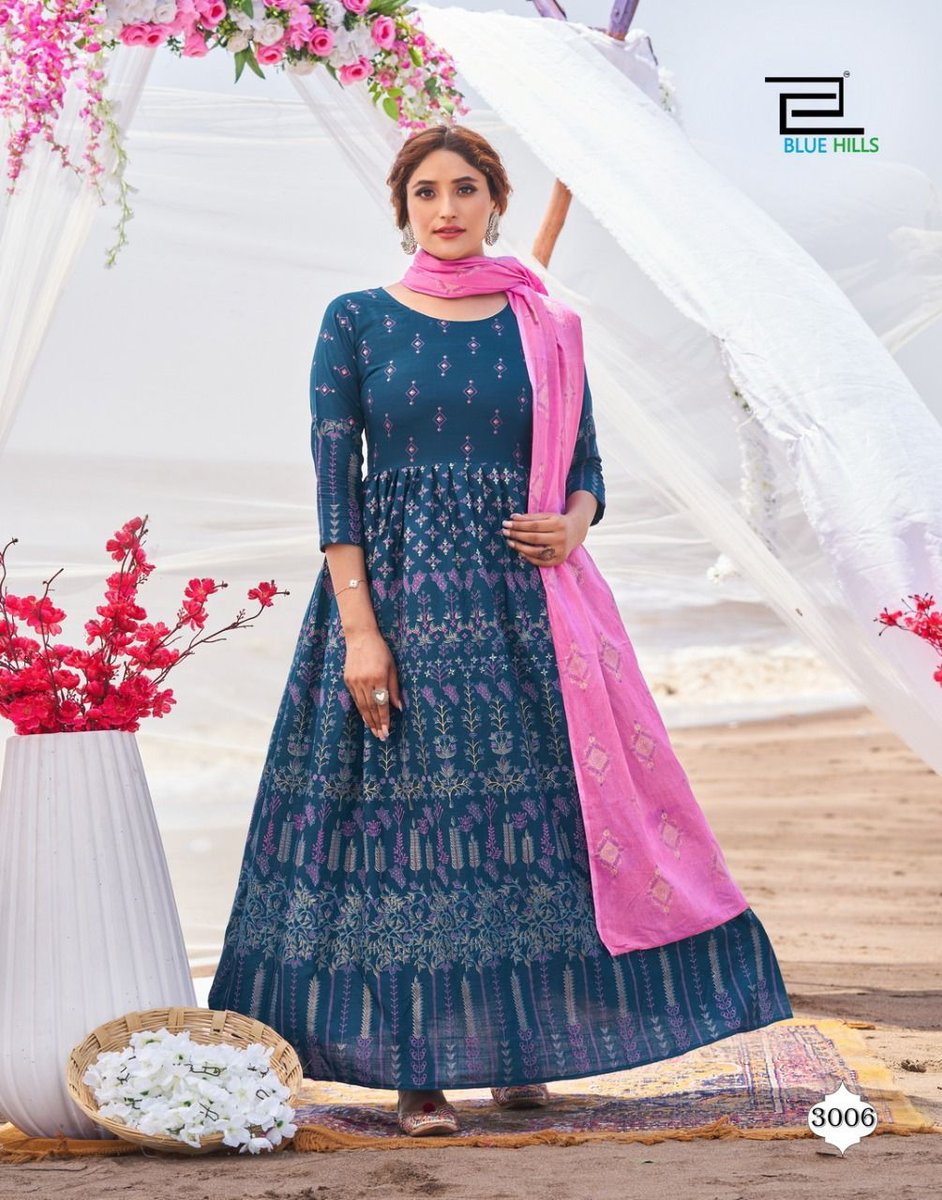 Blue Hills Walkway Dupatta Edition Vol-03 5001-5010 Series 6