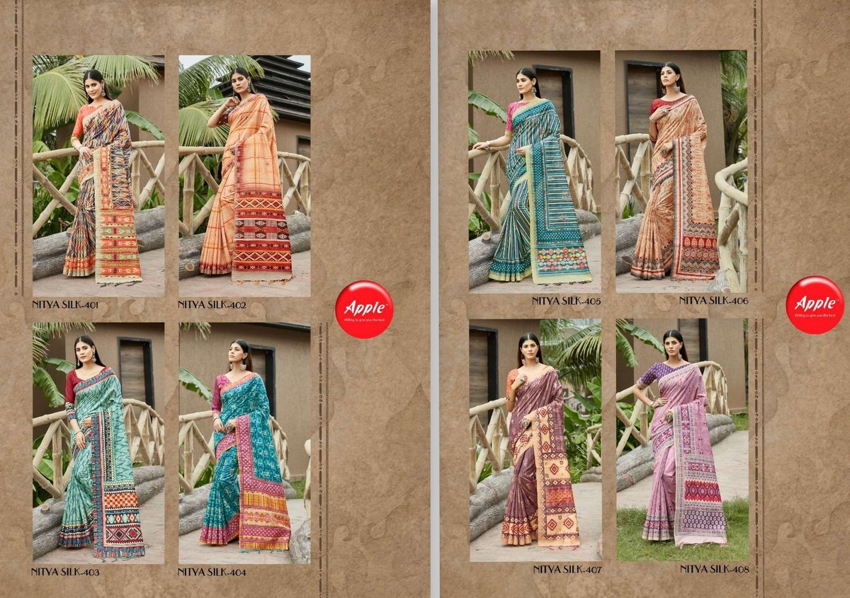 Apple Saree Nitya Silk Vol-4 401-408 Series 9