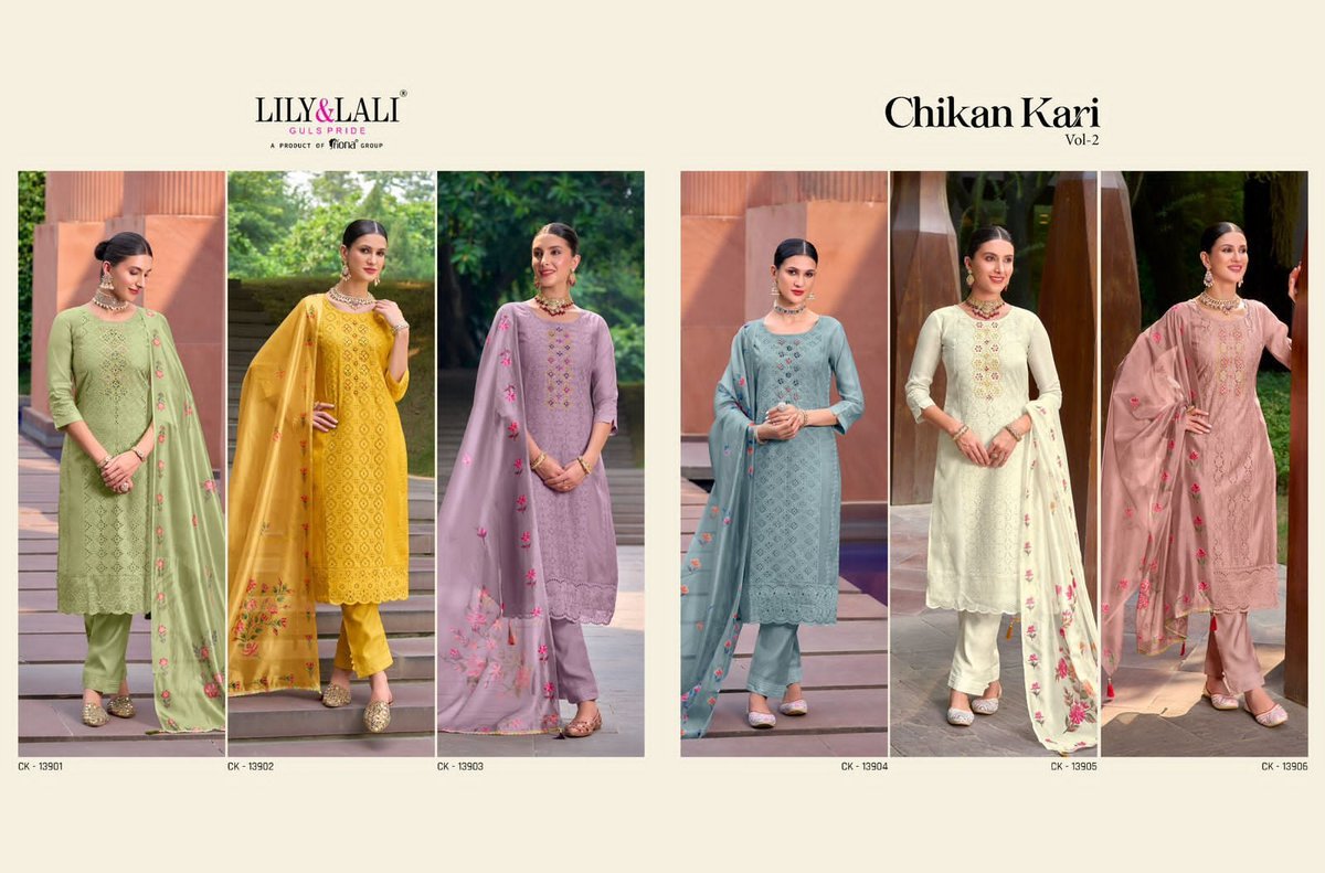 Lily And Lali Chikenkari Vol-2 13901-13906 Series 7