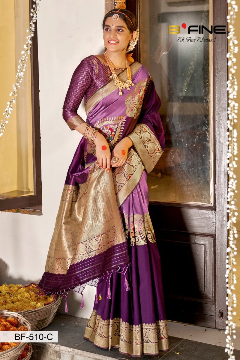 B Fine Saree Parampara BF-509 to BF-511 Colors 7