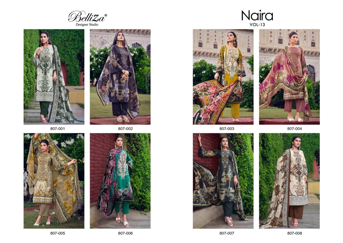 Belliza Designer Naira Vol-13 807-001 to 807-008 Series 9