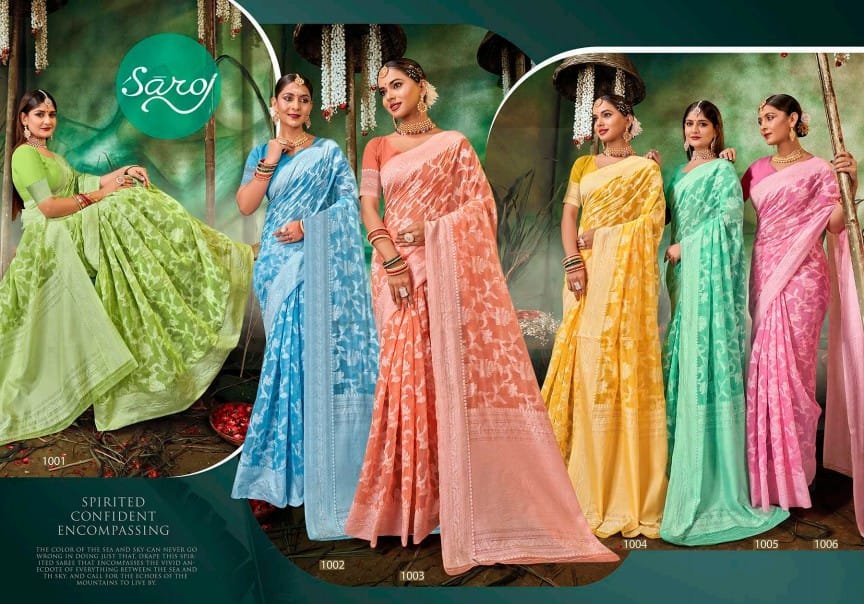 SAROJ SAREE OCEAN COTTON VOL-3 1001 TO 1006 7