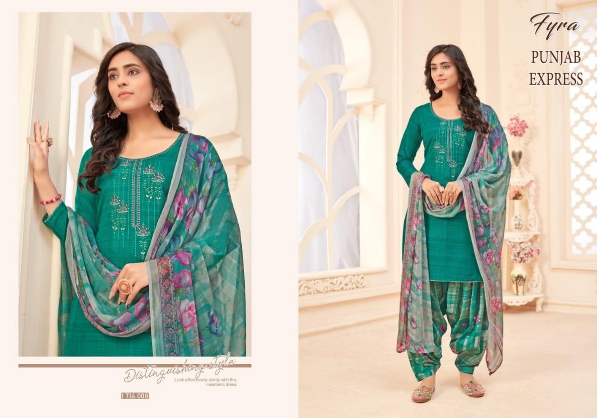 Alok Suits Punjab Express 1714-001 to 1714-010 Series 8