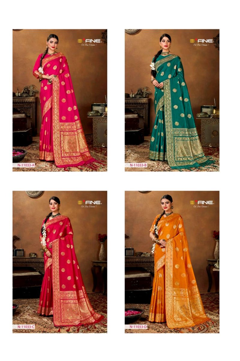 B Fine Saree Aakriti 11033 Colors 5