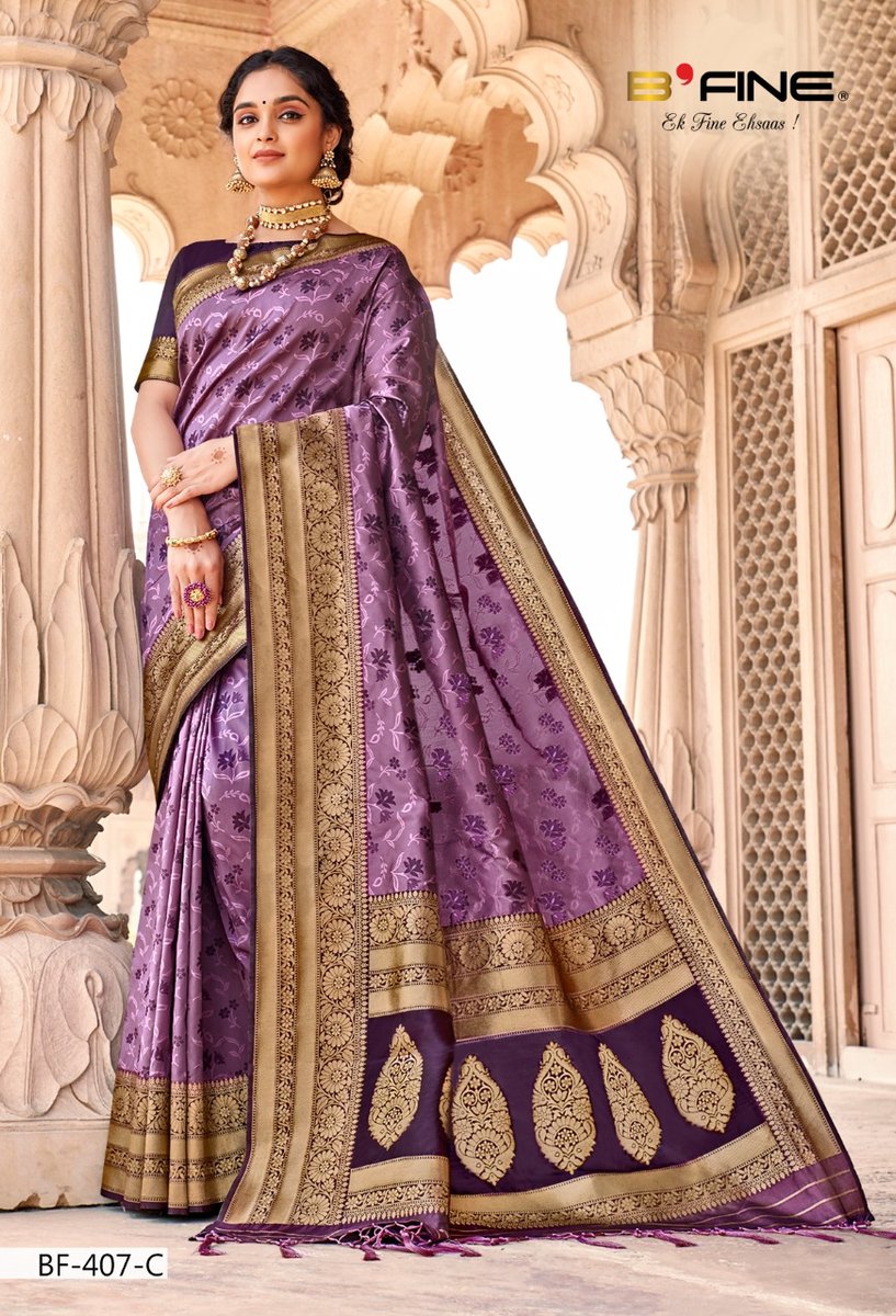 B Fine Saree Handwoven BF-406 to BF-409 Series 8