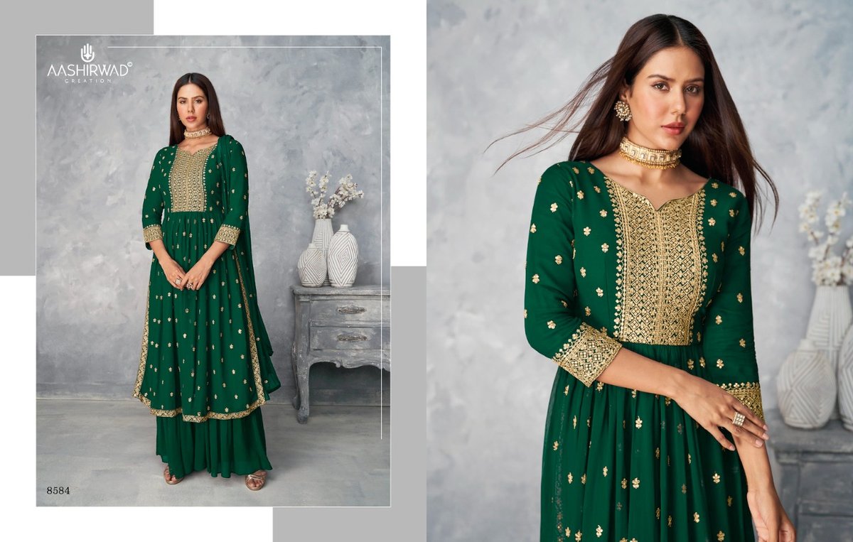 Aashirwad Creation Satrangi Premium Quality 8584 Colors 8