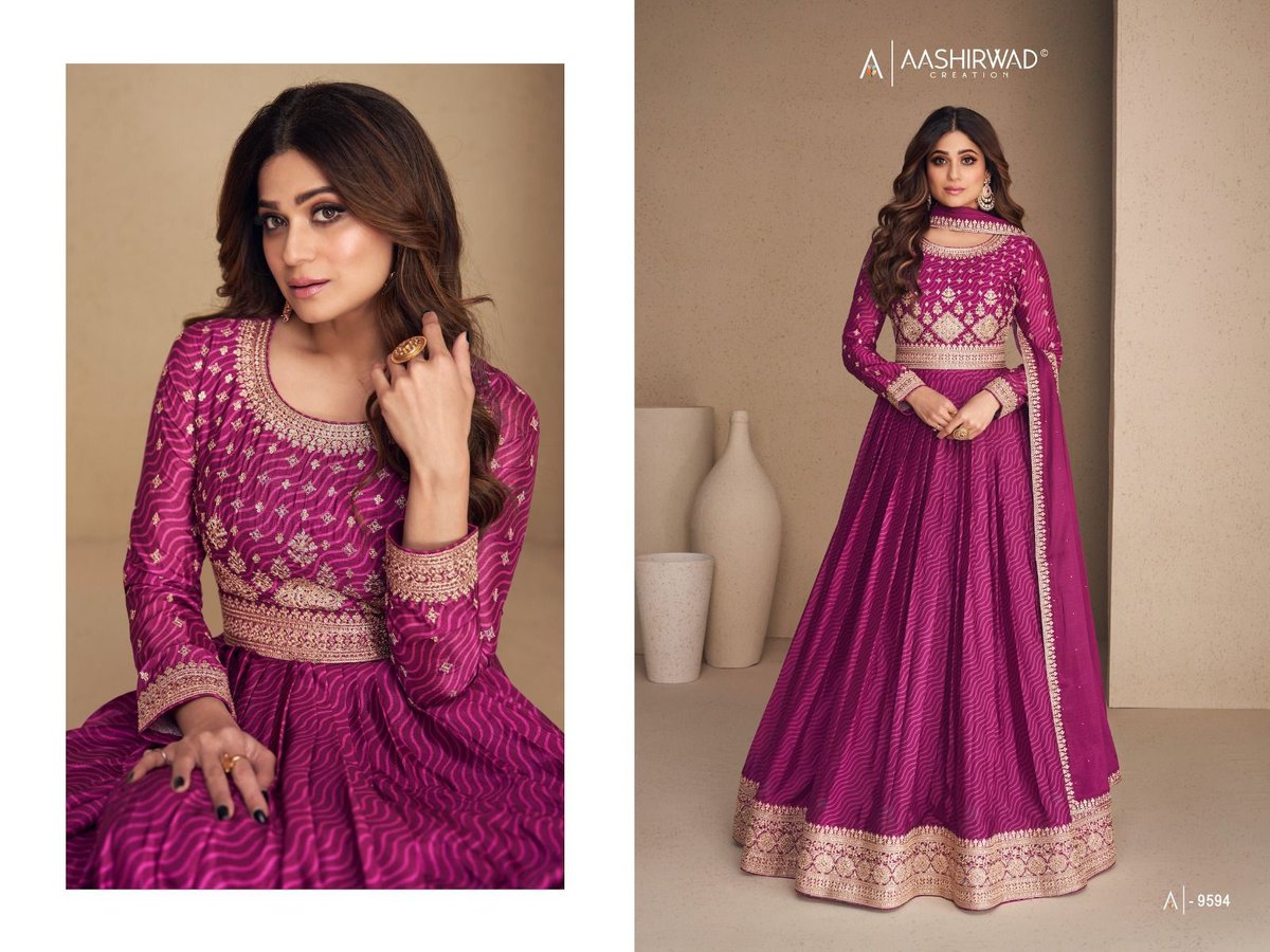 Aashirwad Creation Gulkand Rani Sahiba 9592-9596 Series 3