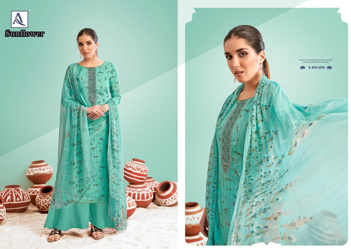Alok Suit Sunflower 805-001 to 805-010 Series 9
