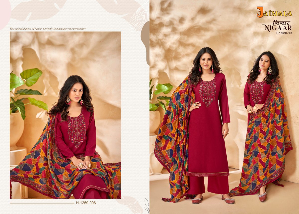 Alok Suit Jaimala Nigaar Vol-13 1259-001 to 1259-008 Series 6