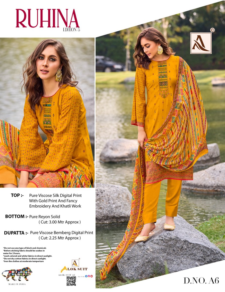 Alok Suit Ruhina Vol-5 A1 to A8 Series 6