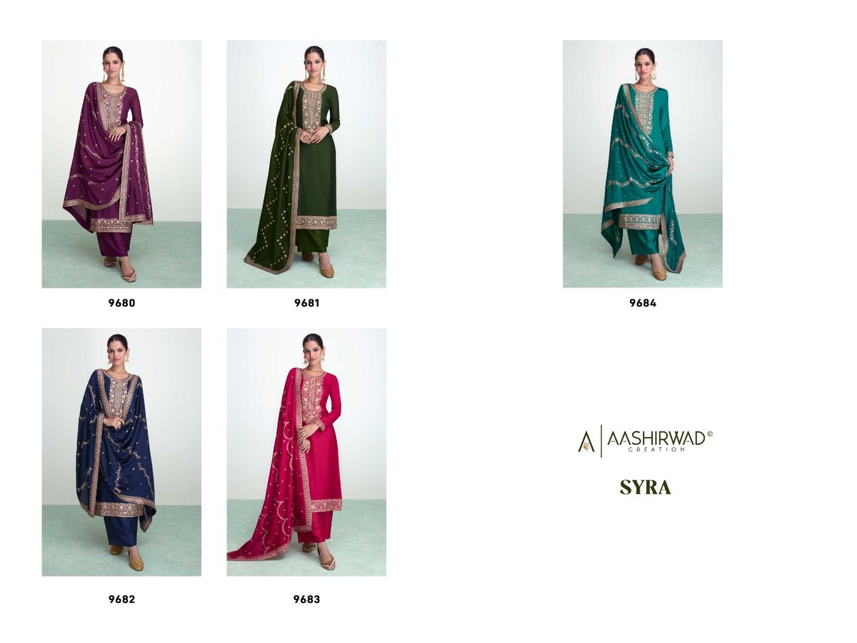 Aashirwad Creation Gulkand Syra 9680-9684 Series 6